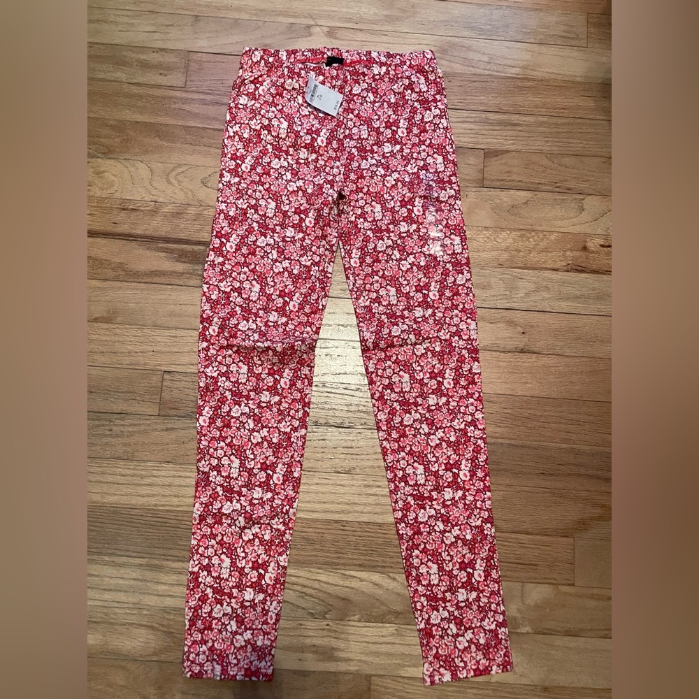NEW Gap kids girls pink floral leggings size XL 12 NWT